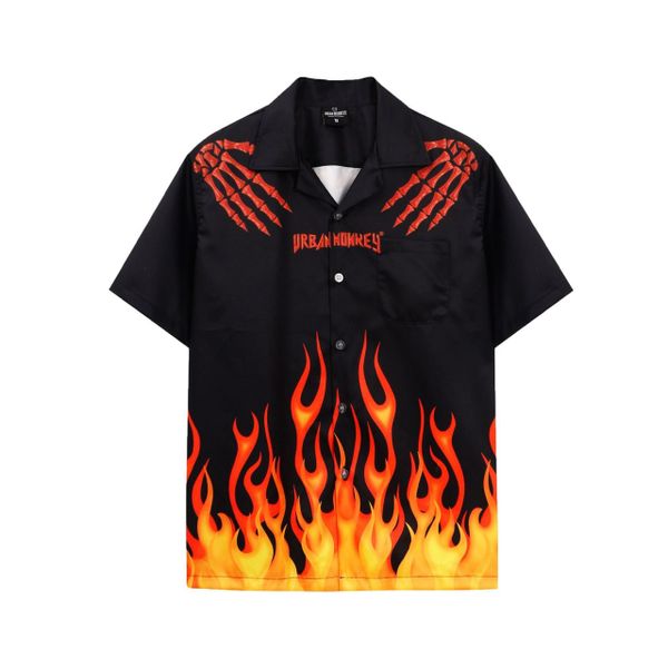  PUNK FLAME SHIRT BLACK 