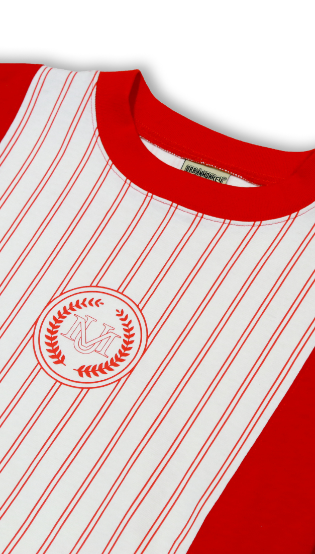  BASEBALL TEE WHITE/RED (STRIPE) 