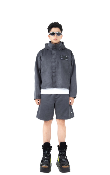  SUEDE CROP JACKET GREY 