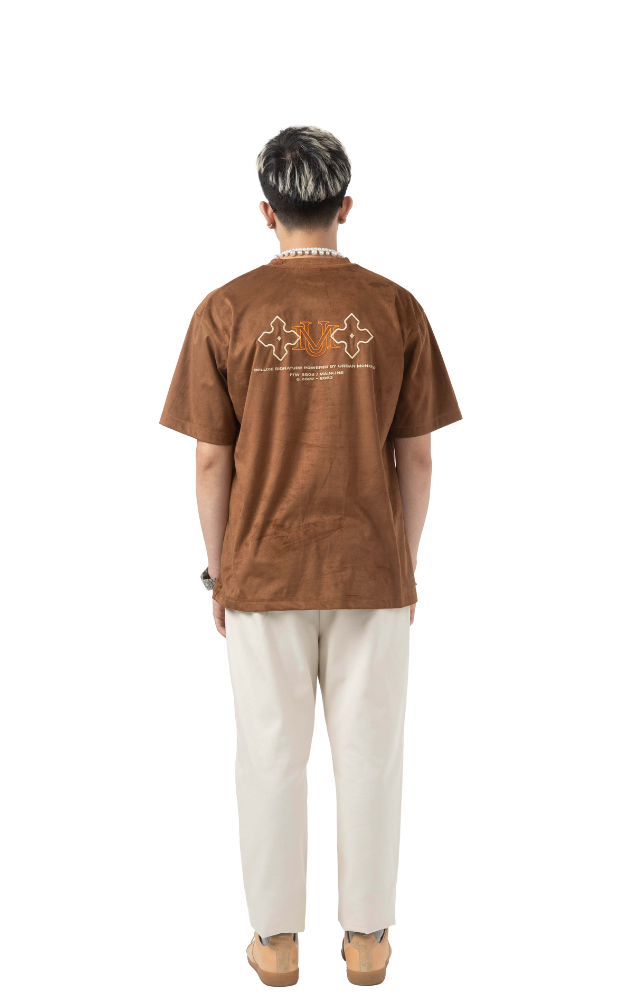  GOBLIN SIGNATURE SUEDE TEE BROWN 