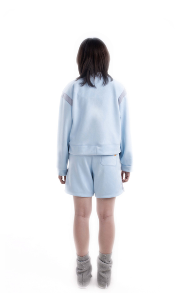  LIGHT BLUE SUEDE CARDIGAN 