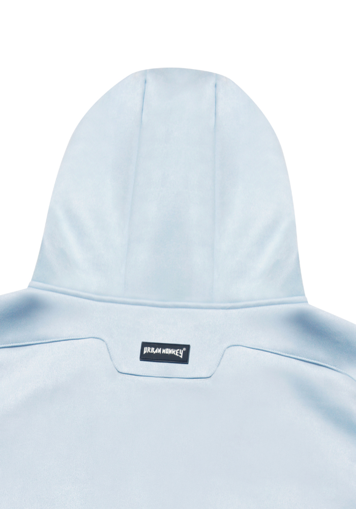  GOBLIN SIGNATURE SUEDE BOXY HOODIE ZIP LIGHT BLUE 