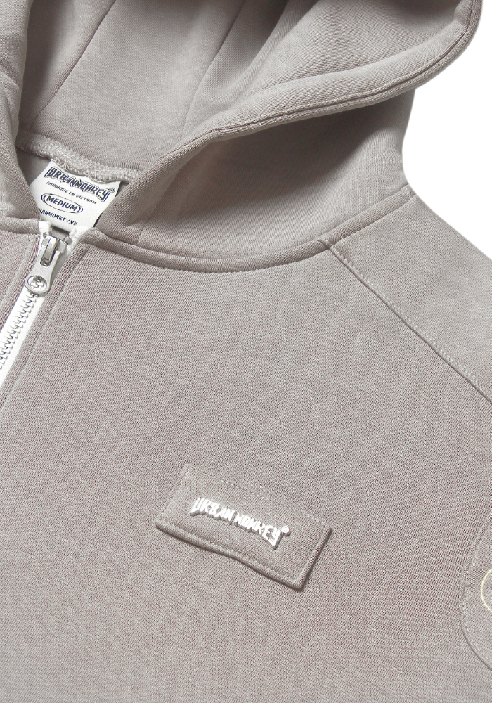  GOBLIN SIGNATURE BOXY HOODIE ZIP GREY 