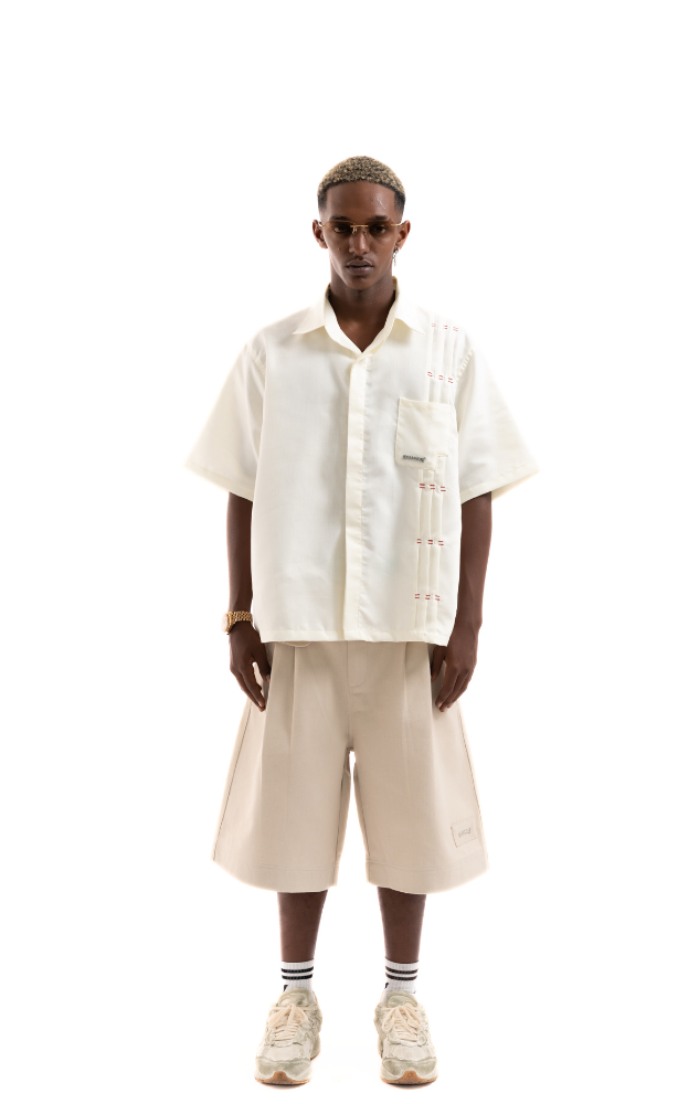  PLEATED BOXY SHIRT CREAM 