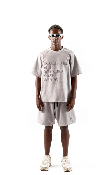  3D QUOTE SUEDE TEE PURPLE 