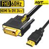  Dây HDMI To DVI Chính Hãng NYT H2D101 Dài 1M, 1.5M, 2M, 3M, 5M, 10M - BH 12T đổi mới 