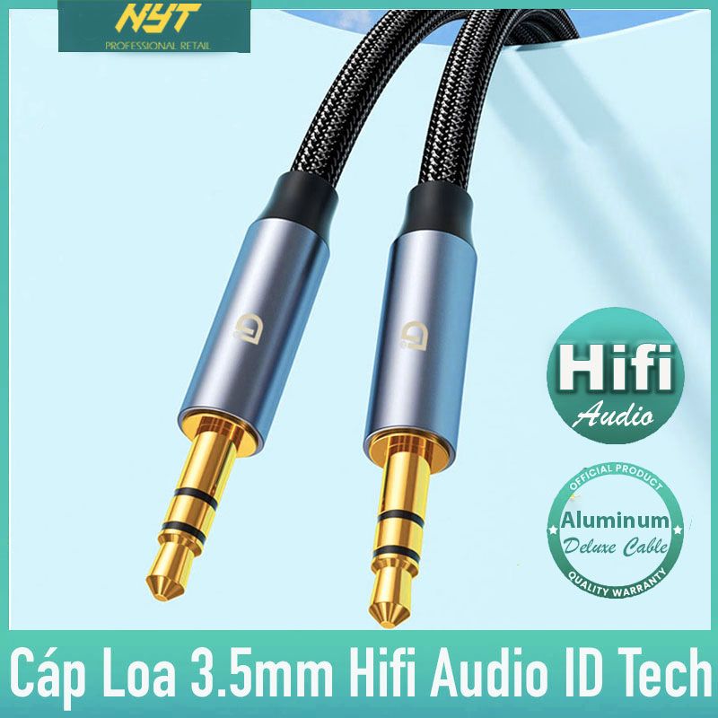  Dây 3.5mm Audio Hifi Bện Dù Cao Cấp ID Tech IDAT101 - BH 24T Đổi Mới 