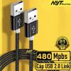 Cáp USB 2.0 Link 2 Đầu Đực Bện Dù Cao Cấp NYT DLN103 Bảo Hành 12T Chính Hãng