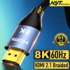  Dây HDMI 2.1 8K UHD 48Gbps NYT H2H211 Bện Lưới, Đầu Metal Mạ Vàng Cao Cấp - BH 24T Chính Hãng 
