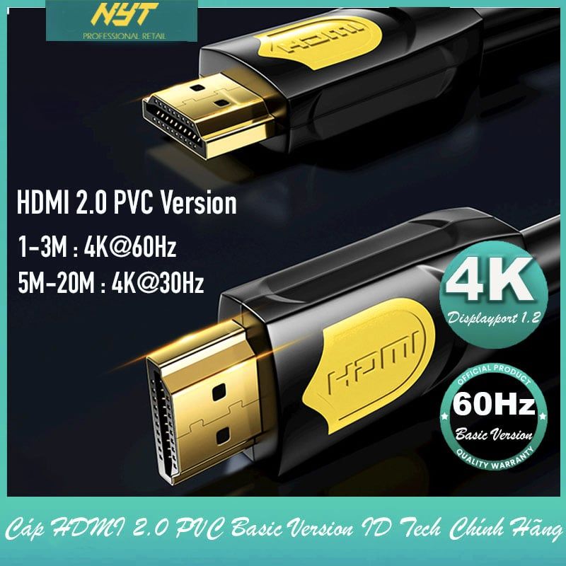  Cáp HDMI 2.0 4K 60HZ ID Tech HAN101 Bảo Hành 12T Đổi Mới 