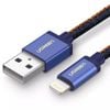 Ugreen 40341 Cáp sạc iPhone Chuẩn MFi Hỗ trợ sạc nhanh Cao Cấp Dài 1.5M (Màu Xanh)