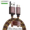 Ugreen 40691 Cáp sạc iPhone Chuẩn MFi Hỗ trợ sạc nhanh Cao Cấp Dài 2M (Màu Nâu)