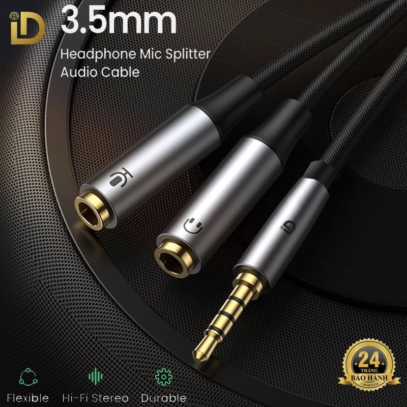  CápChuyển 3.5mm Sang Mic & Tai Nghe Hifi Audio Cao Cấp ID Tech CD103- 24th BH Đổi Mới 