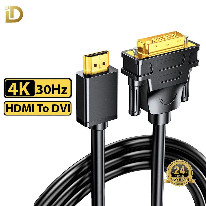  Cáp Chuyển 2 Chiều DVI To HDMI Cao Cấp Dài 1.5M - 20M ID Tech H2D101- BH 24T Đổi Mới 