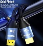  Dây HDMI 2.1 8K UHD 48Gbps NYT H2H211 Bện Lưới, Đầu Metal Mạ Vàng Cao Cấp - BH 24T Chính Hãng 