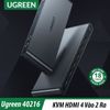 UGreen 40216- Switch HDMI 4 Cổng Vào 2 Cổng Ra, Hỗ Trợ Cổng Âm Thanh Quang Opical, 3.5mm