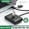 Ugreen 20292 - Hub Chia USB 3.0 4 Cổng Cao Cấp Hỗ Trợ OTG Dài 80cm ( White)
