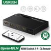UGreen 40234 - Bộ Chia HDMI 3 Cổng Vào 1 Cổng Ra, Có Remote