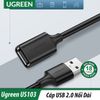 Ugreen 10314 - Cáp Nối Dài USB 2.0 1M Cao Cấp Hỗ Trợ 480Mbps