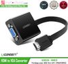 UGREEN 40248- Dây Chuyển HDMI ra VGA kèm Audio, Dây Dẹt Màu Đen