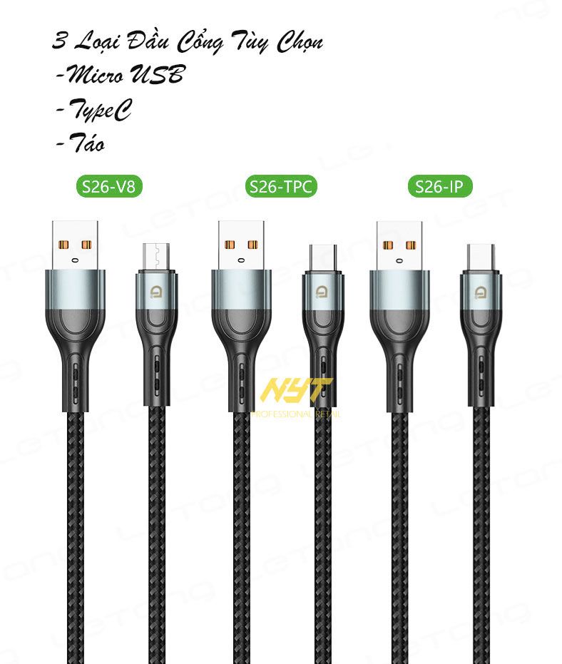  Cáp Sạc Nhanh Type C Premium Hợp Kim Cao Cấp ID Tech CS108 BH 12T Đổi Mới 