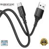 Cáp Sạc Nhanh 2.4A Cổng Micro USB  Borofone Chính Hãng - Dây Dù 1M