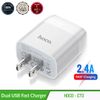Cốc Sạc Nhanh 2 cổng 5V/2.4A Hoco C73  - Hàng Chính Hãng
