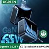 Củ Sạc Nhanh 65W GaN Quick Charge 4.0 3.0 Cổng Type C UGreen CD217 Cao Cấp - BH 18T Chính Hãng