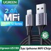 Dây Sạc Nhanh iP Chip MFi Bện Lưới Cao Cấp UGREEN US199 - BH 18T Đổi Mới