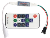 Bộ khiển + remote 358 chế độ dùng cho led đa màu có IC 2811, Mã H340E
