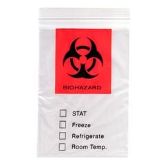 Biohazard specimen bags