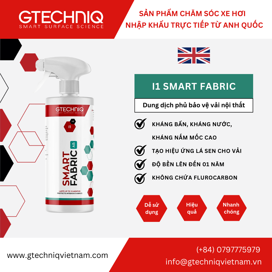  Dung Dịch Phủ Kháng Nước Bảo Vệ Vải Nội Thất - Gtechniq I1 Smart Fabric v2 250ml 