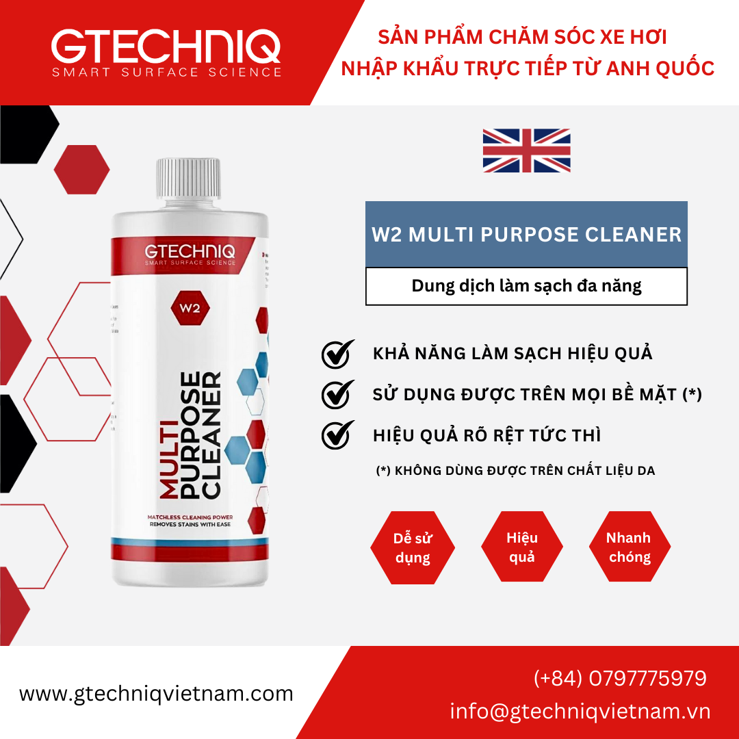  Dung Dịch Làm Sạch Đa Năng - Gtechniq W2 Multi Purpose Cleaner 500ml 
