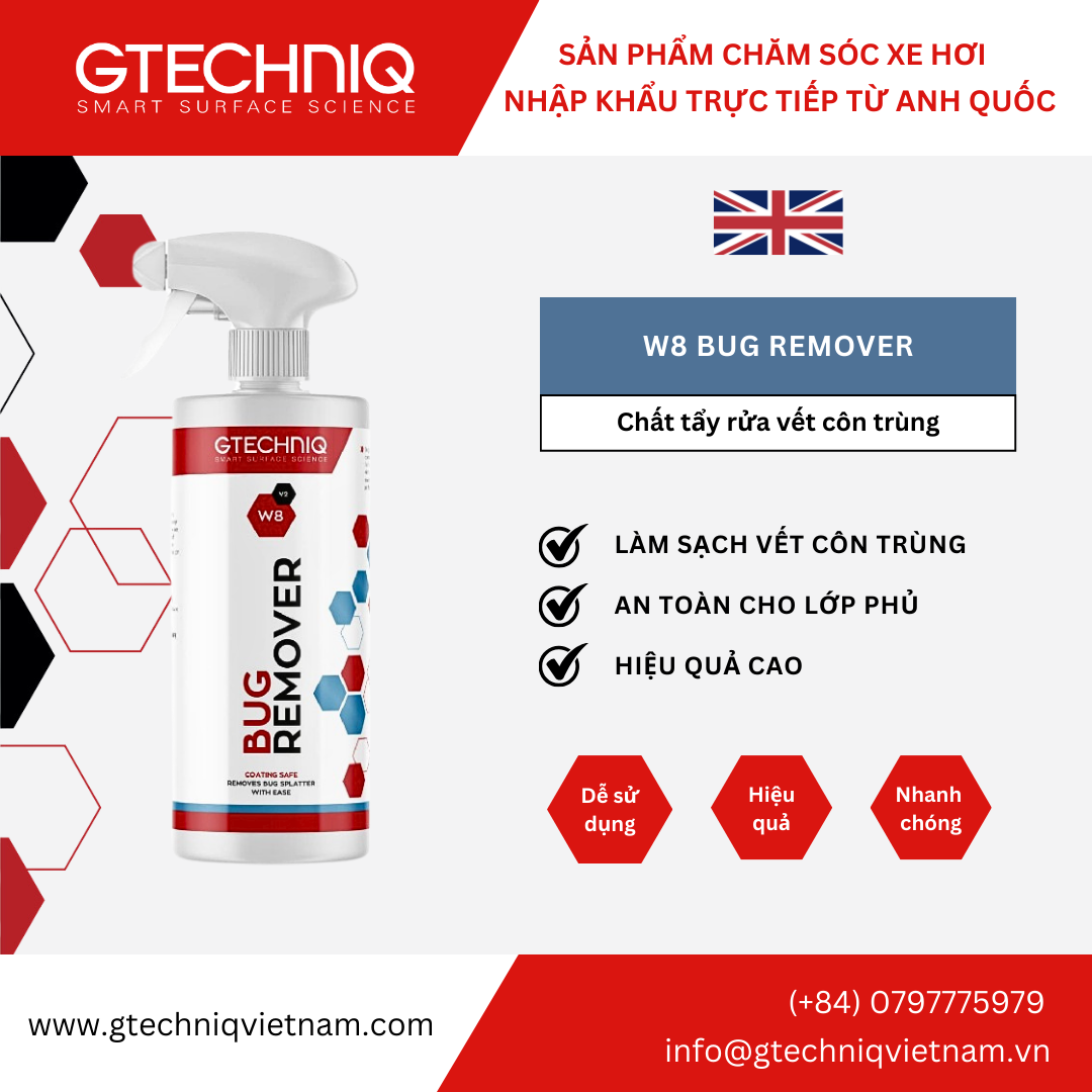  Dung Dịch Làm Sạch Vết Côn Trùng  - Gtechniq W8 Bug Remover 1l 