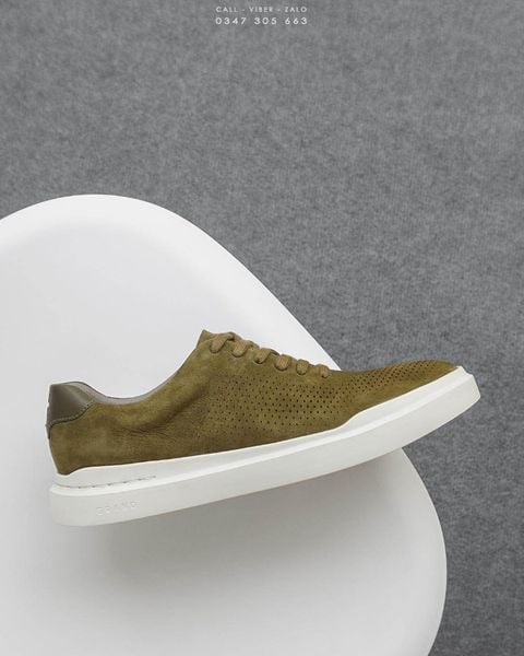  Cole Haan Men's GrandPro Rally Laser Cut Green Nubuck Sneaker 