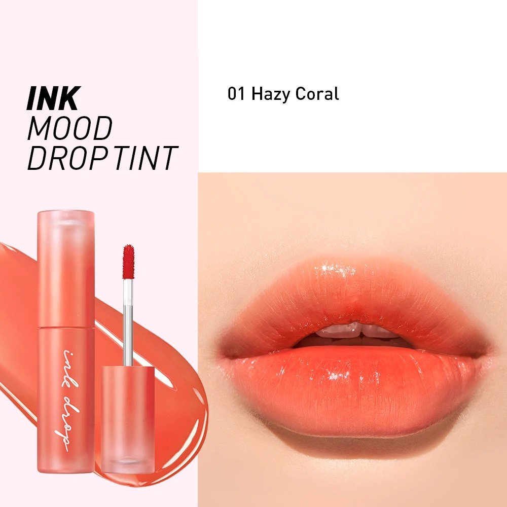 Son Tint Bóng Peripera Ink Mood Drop Tint 4G 01 Hazy Coral [Không Đổi Trả, Hsd Tháng 01/2023]