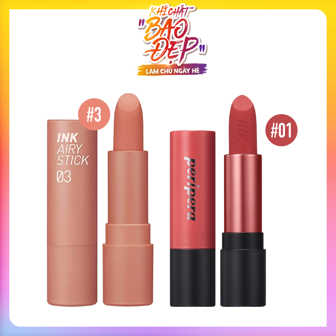 Combo 02 Thỏi Son Lì & Nhung Mịn Peripera Ink