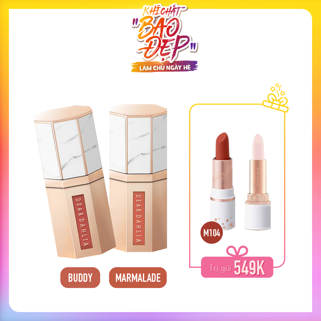[Màu Nude] Combo Son Kem Mịn Dear Dahlia Paradise Dream Velvet Lip Mousse
