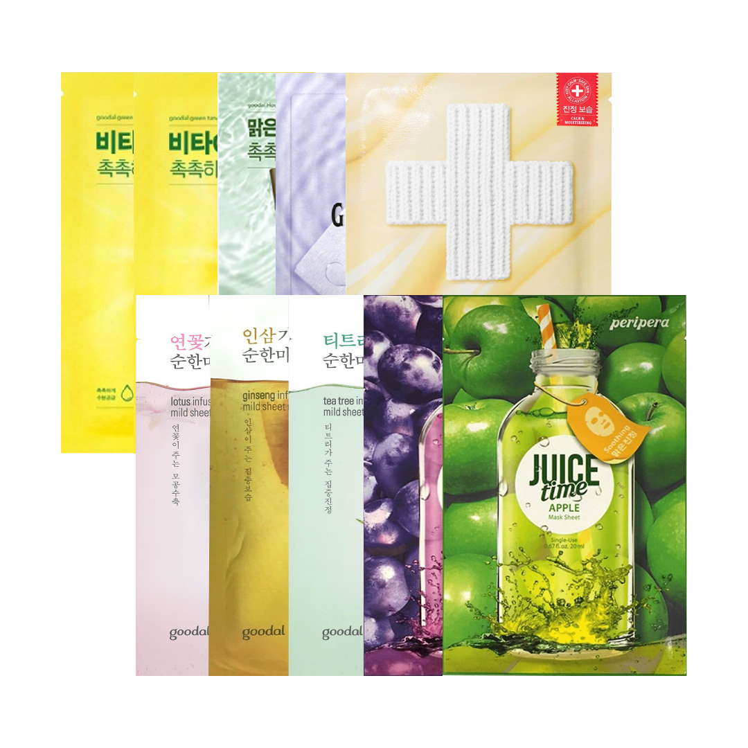 Combo Mix 10 Mặt Nạ Dưỡng Ẩm Sáng Da Goodal & Dermatory Hypoallergenic & Peripera Juice Time