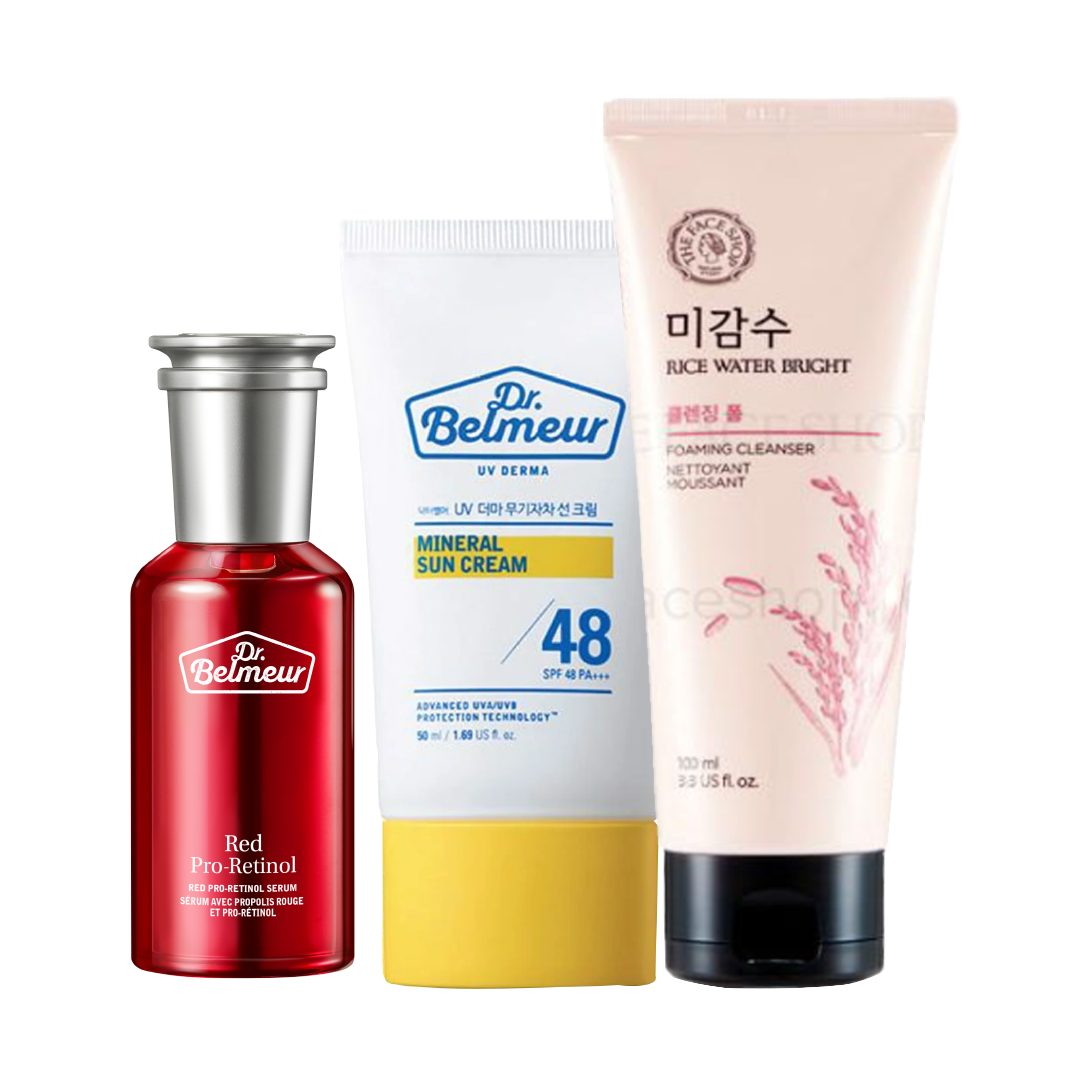 Combo Chống Nắng Và Dưỡng Da Cải Thiện Nếp Nhăn Dr.belmeur Red Pro - Retinol Serum