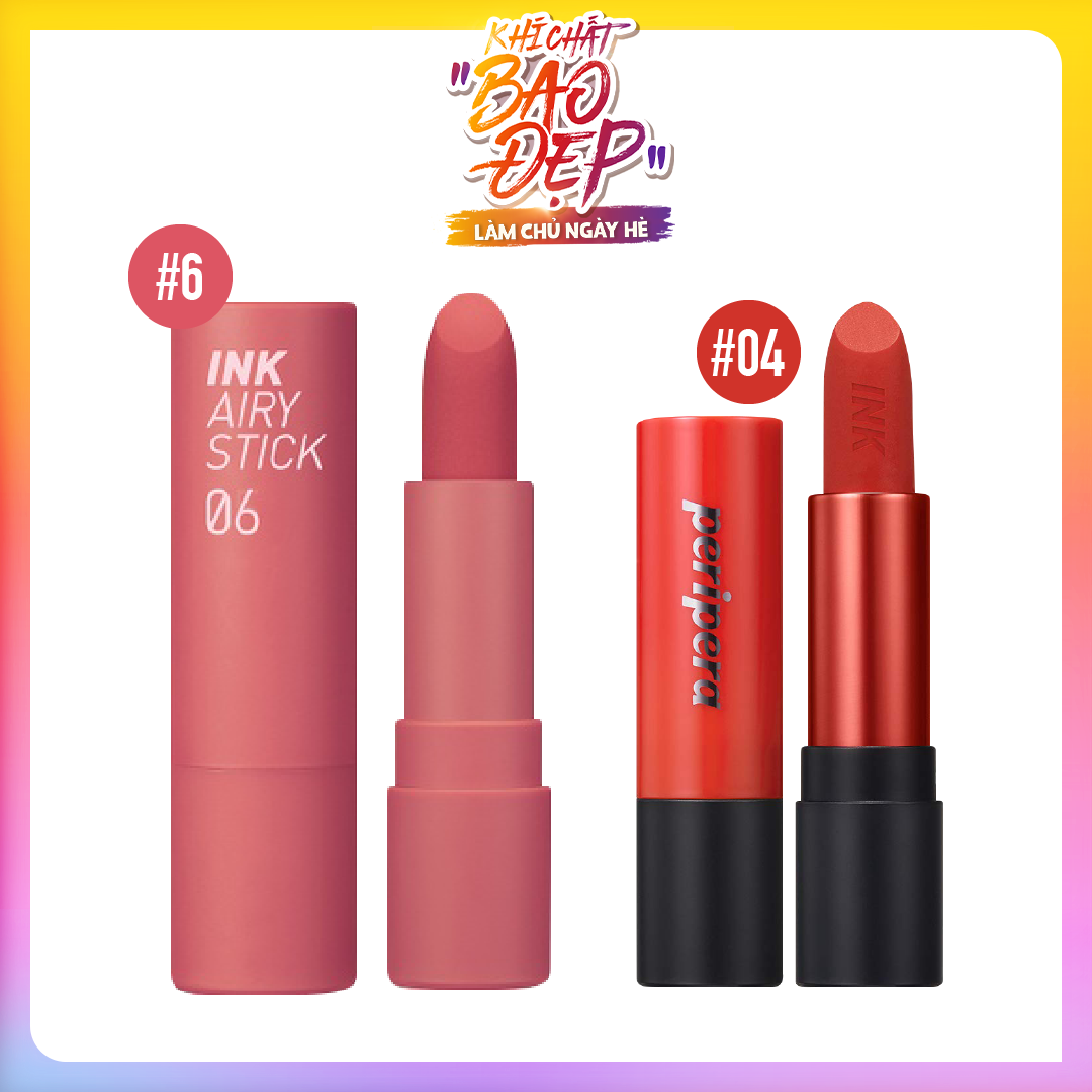 Combo Son Thỏi Nhung Mịn Peripera Ink Airy Stick 6 Daily Rose