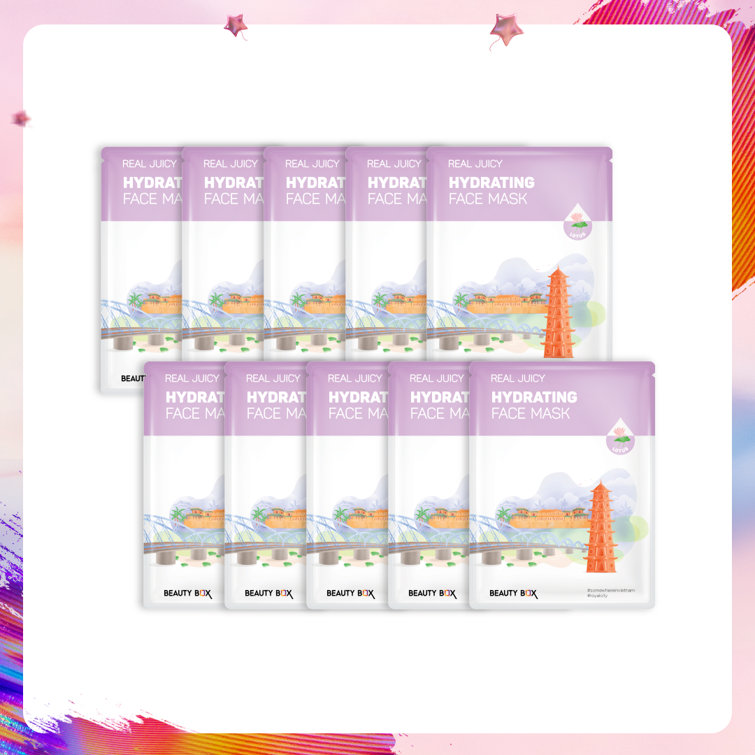 Set 10 Mặt Nạ Giấy Cung Cấp Nước Beauty Box Real Juicy Hydrating