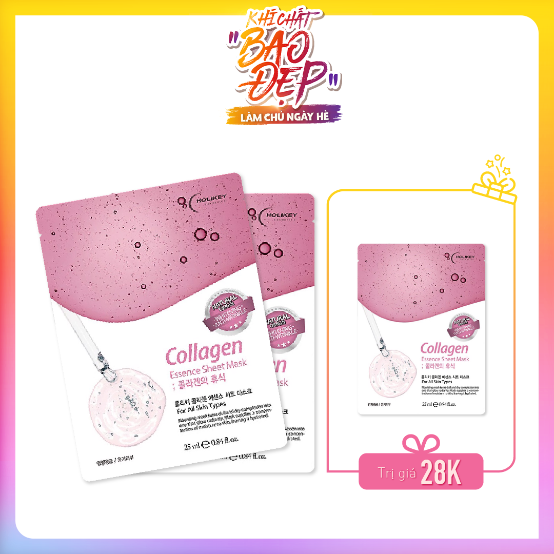 Set 03 Mặt Nạ Collegen Dưỡng Ẩm Cải Thiện Đàn Hồi Da Holikey Collagen Essence Sheet 25Ml