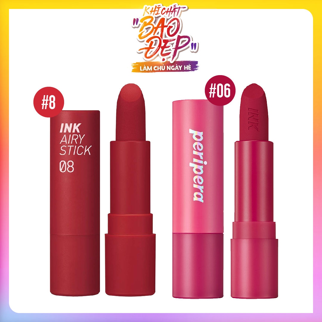 Combo 02 Thỏi Son Lì Mượt Peripera Ink Stick