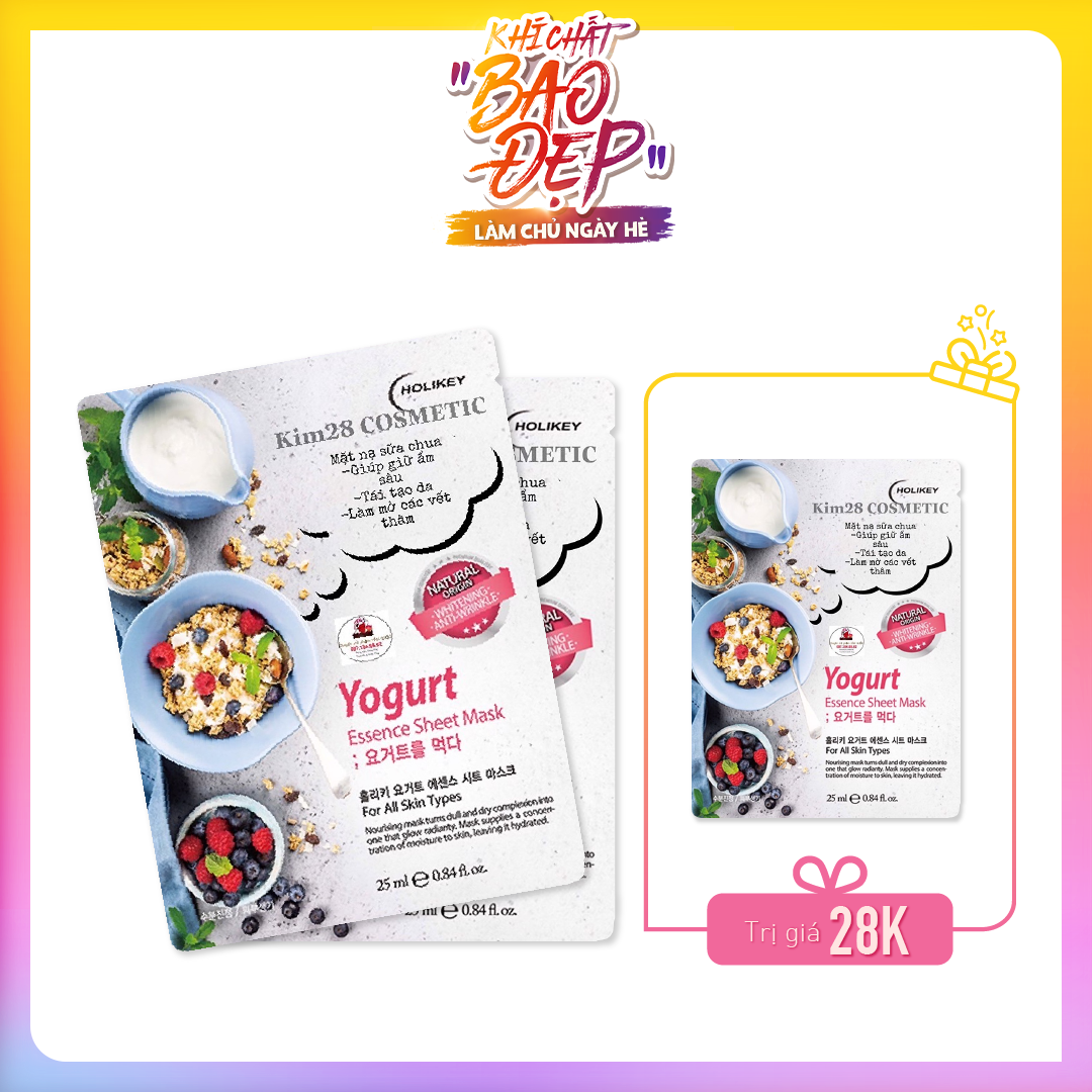 Set 03 Mặt Nạ Sữa Chua Tái Tạo Da Làm Mờ Các Vết Thâm Holikey Yogurt Essence Sheet 25Ml