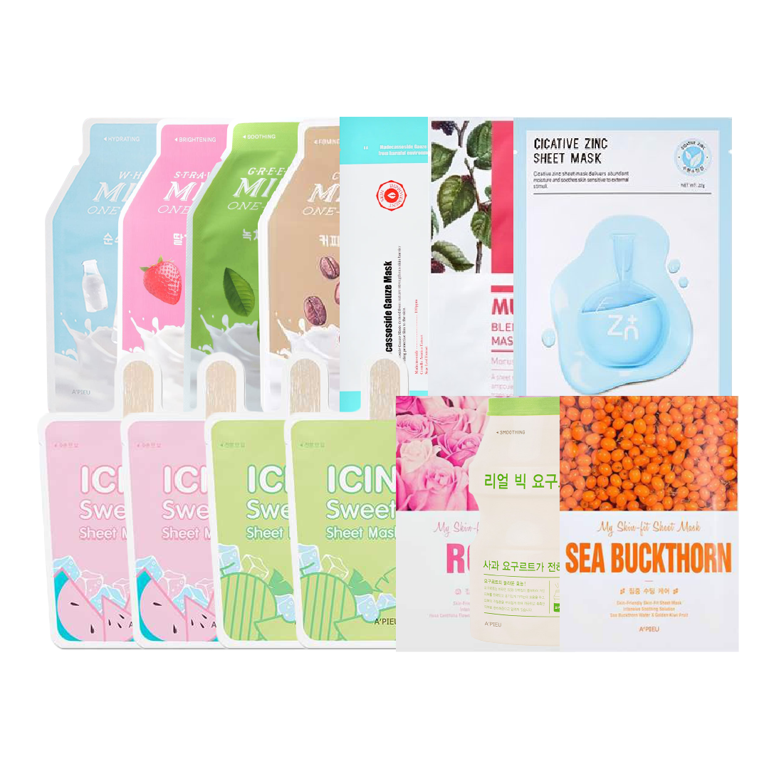 Combo Mix 14 Mặt Nạ Dưỡng Ẩm Dịu Da A'pieu (Dành Cho Mọi Loại Da)