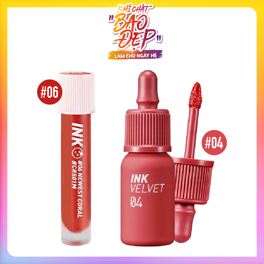 (Cam San Hô - Hồng San Hô) Combo 02 Son Kem Mịn, Lì Peripera Ink Tint