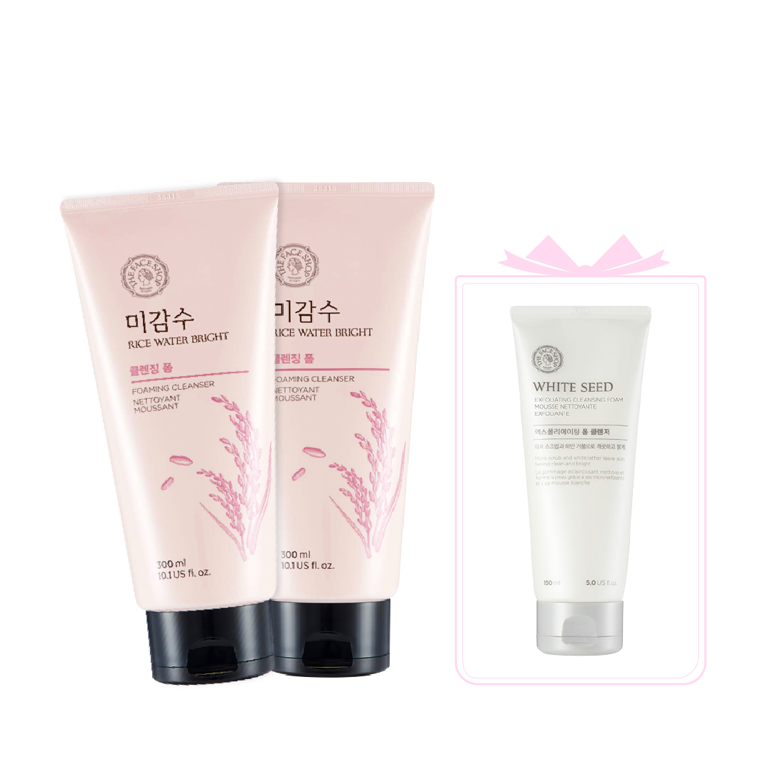 Combo 03 Sữa Rửa Mặt Làm Sáng Da Thefaceshop (Rice Water Bright & White Seed)
