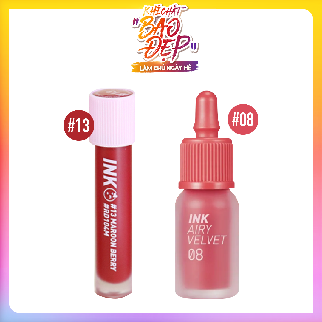 Combo 02 Son Kem Lì Peripera Ink Tint (Hồng - Cam Hồng)
