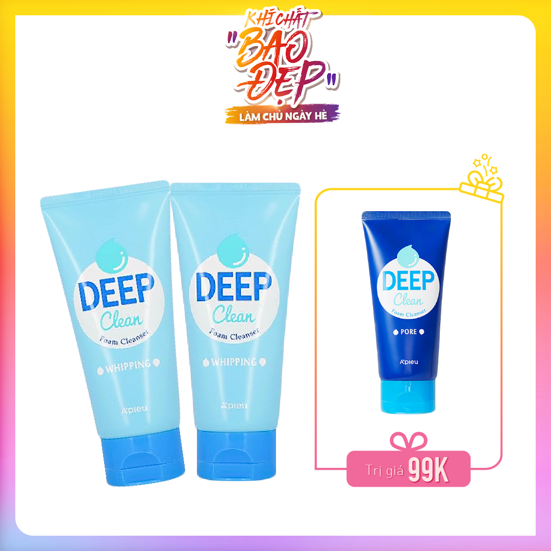 Combo 03 Sữa Rửa Mặt Làm Sạch Sâu A'pieu Deep Clean Foam Cleanser